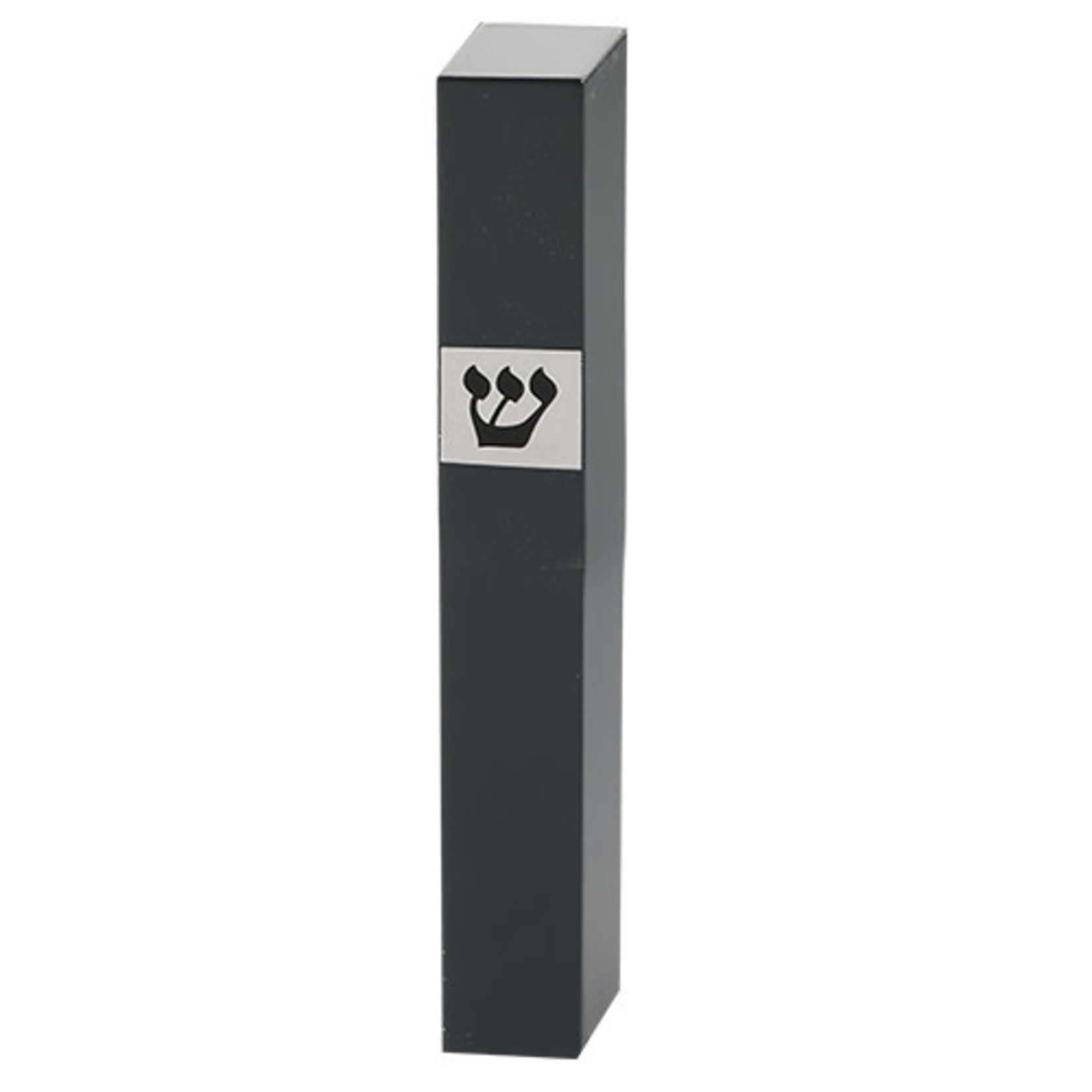 Wooden Black Mezuzah with shin cutout, 12cm