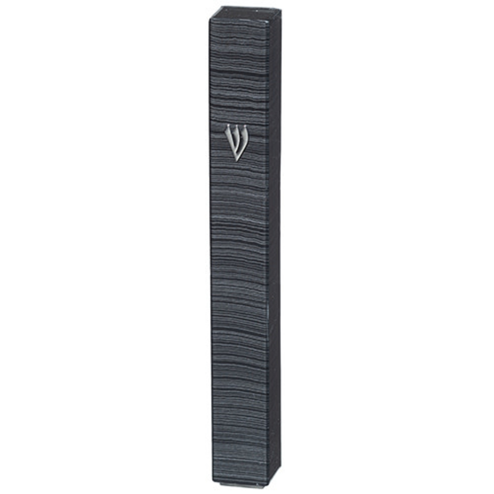 Black Stripes Plastic Mezuzah, 10cm