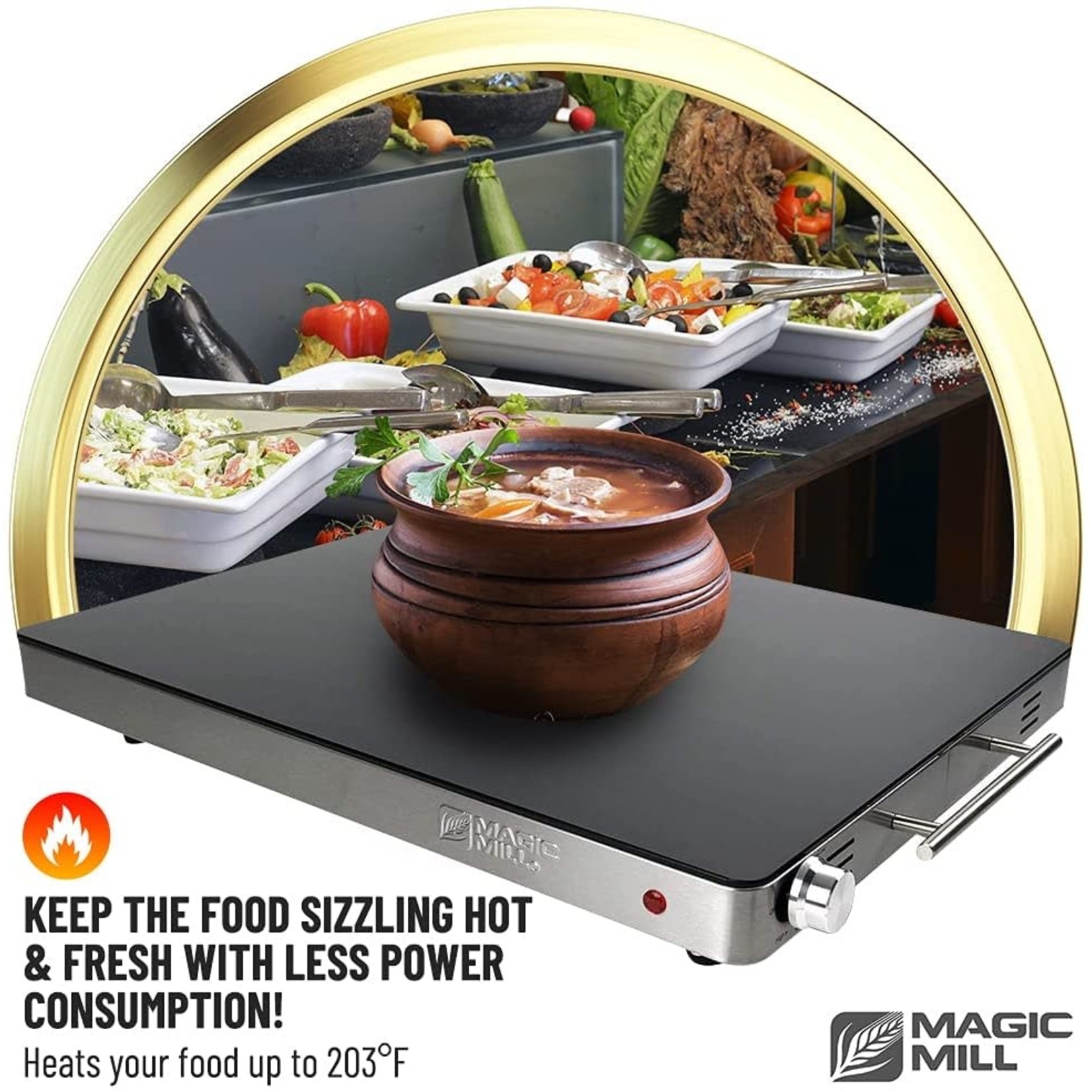 Enamel-Top Warming Tray