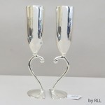 Silver Plated Bride & Groom Kiddush Cup Set