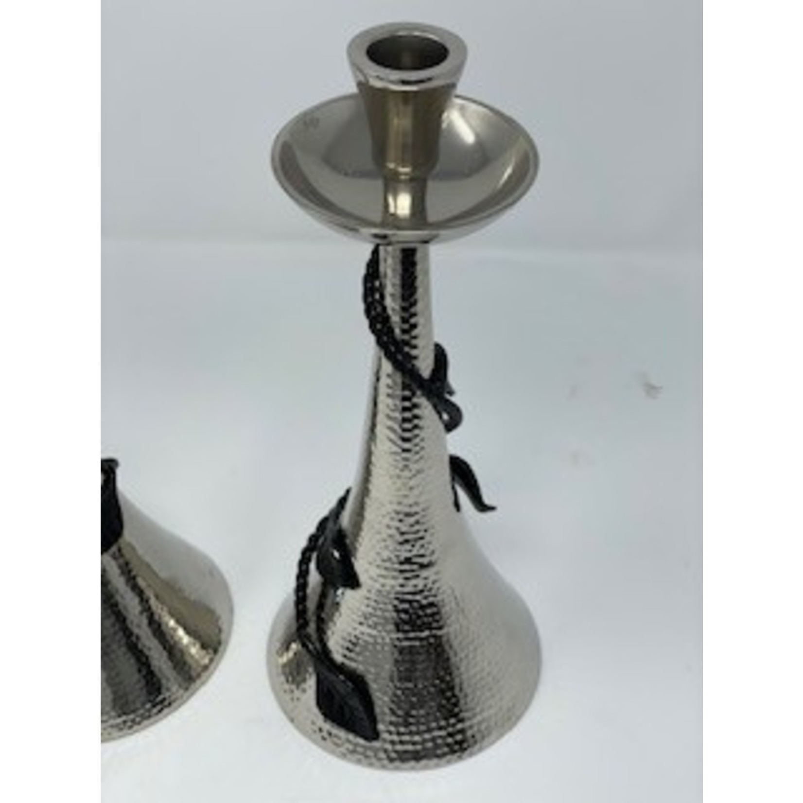 Hammered Candlestick with Black Branch Motif