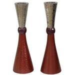 Hammered Candlesticks, Pink Tones