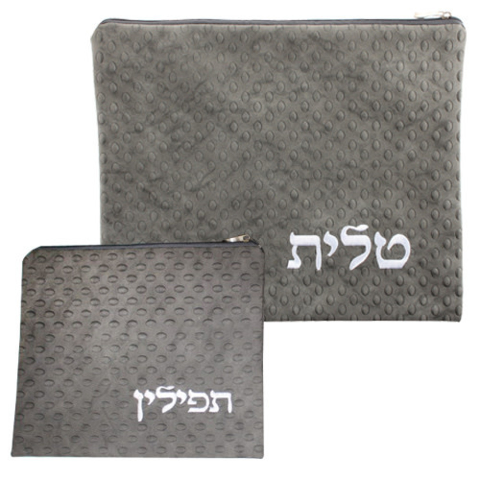 Leatherette Tallit and Tefillin Bag Set, Brown Dots