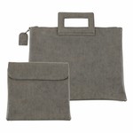 Leatherette Tallit and Tefillin Bag Set, Grey