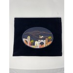 Velvet Tallit and Tefillfin Bag, Multicolour Jerusalem Embroidery