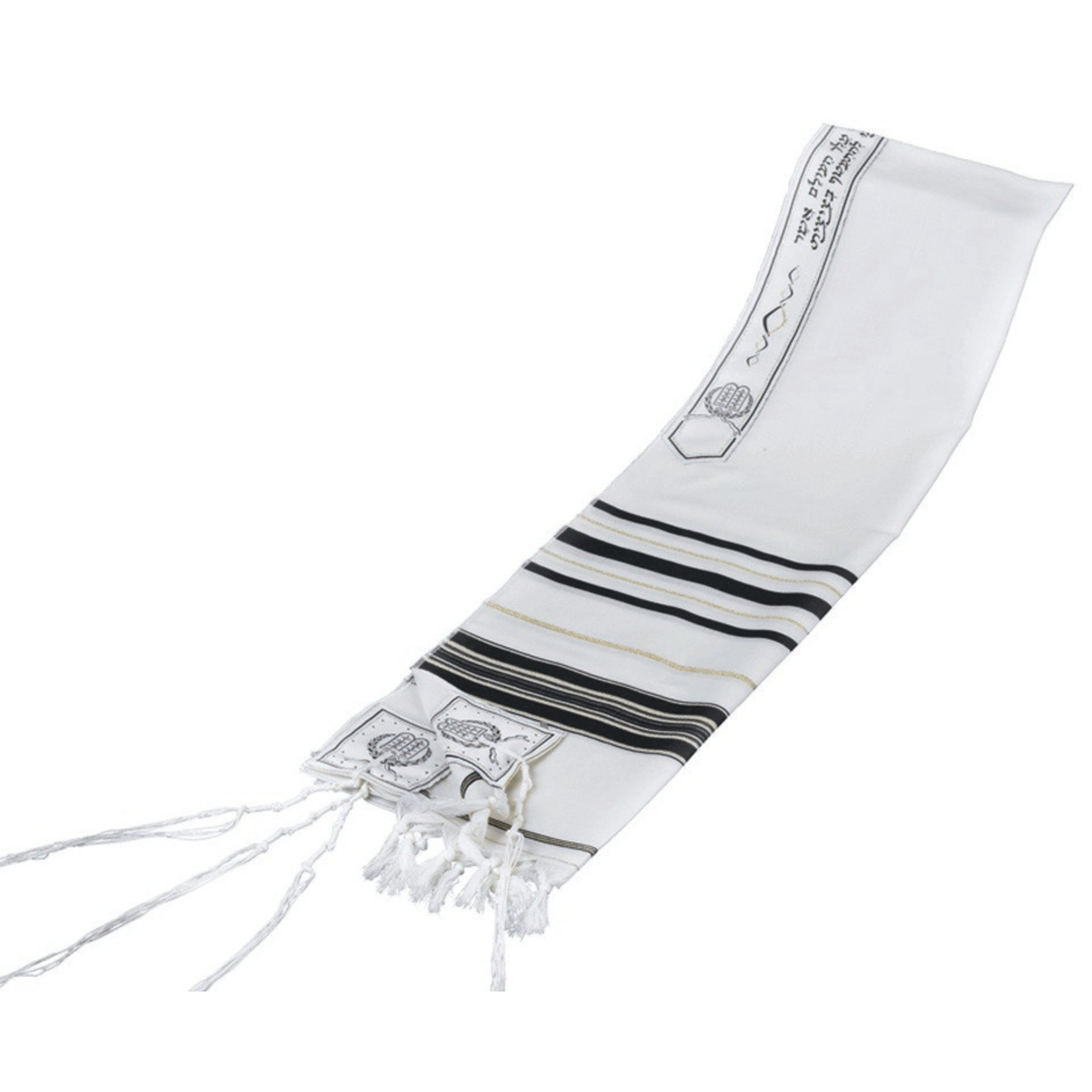 Tallit, Wool, Black & Gold Stripes