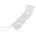 Tallit, Wool, White & Silver Stripes