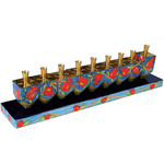 Menorah, Handpainted Pomegranate Design