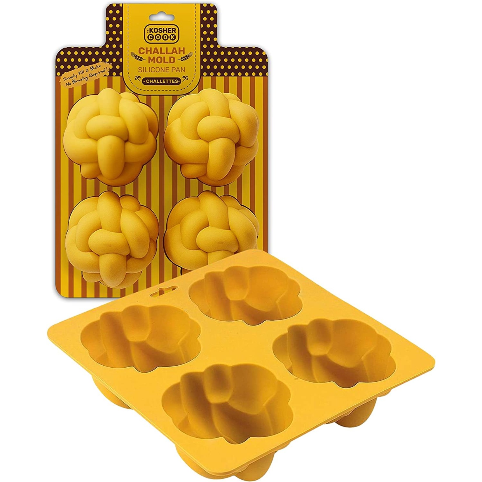 Silicone Mold Challah Pan, 4 Mini Rolls