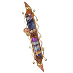 Mezuzah, Mixed Metal with Fused Glass