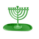 Menorah and Tray Set, Aluminum