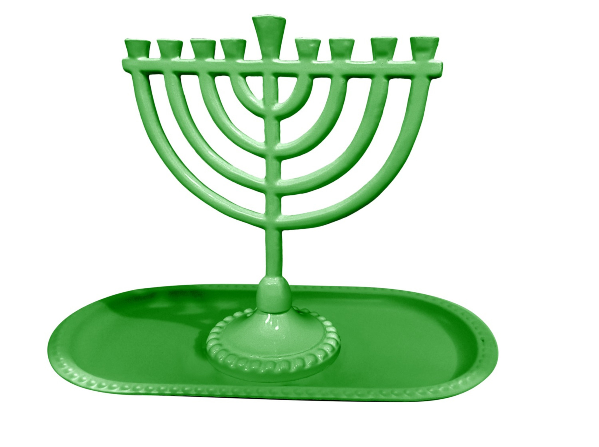 Menorah and Tray Set, Aluminum The Israeli Source