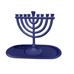 Menorah and Tray Set, Aluminum