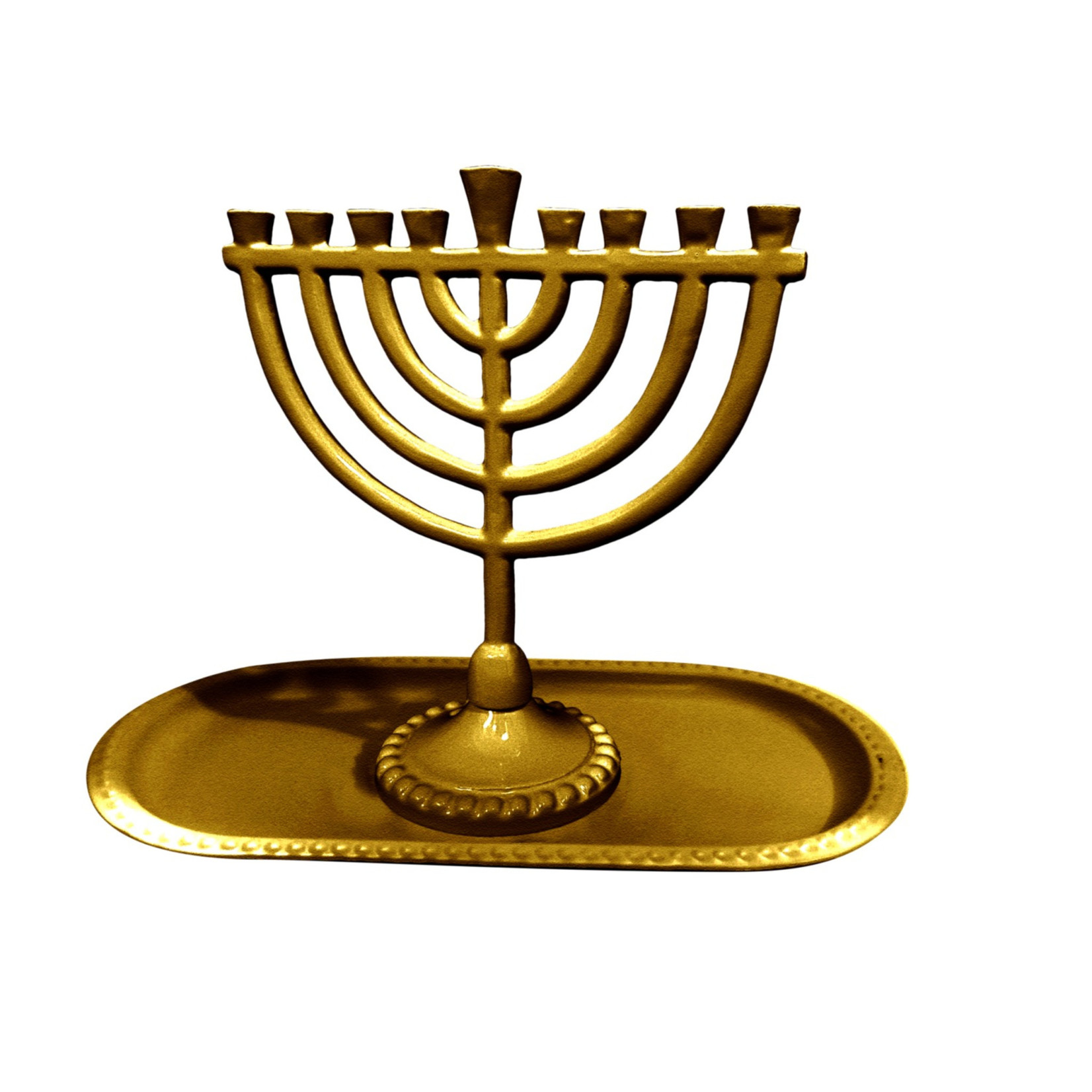 Menorah and Tray Set, Aluminum