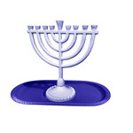 Menorah and Tray Set, Aluminum