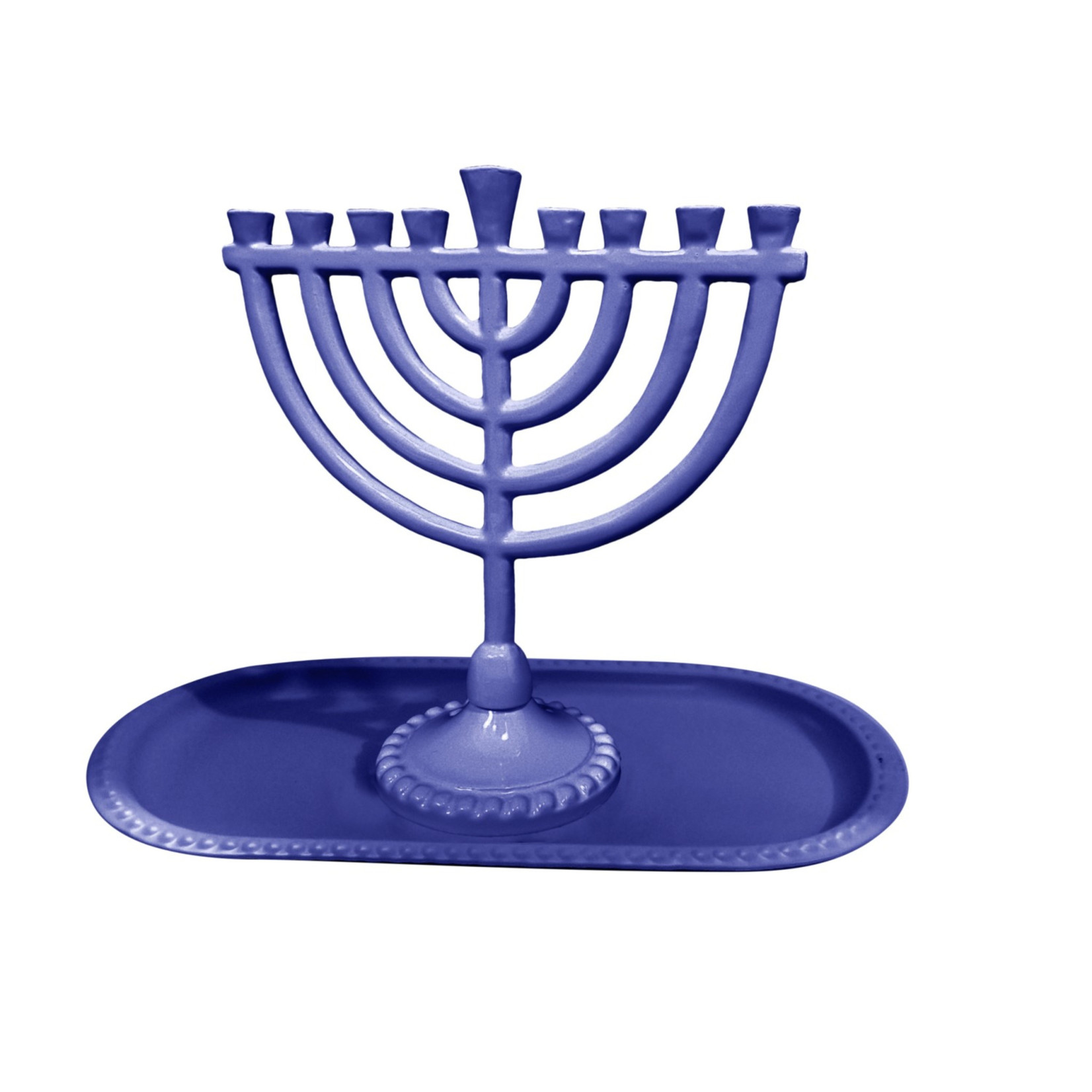 Menorah and Tray Set, Aluminum