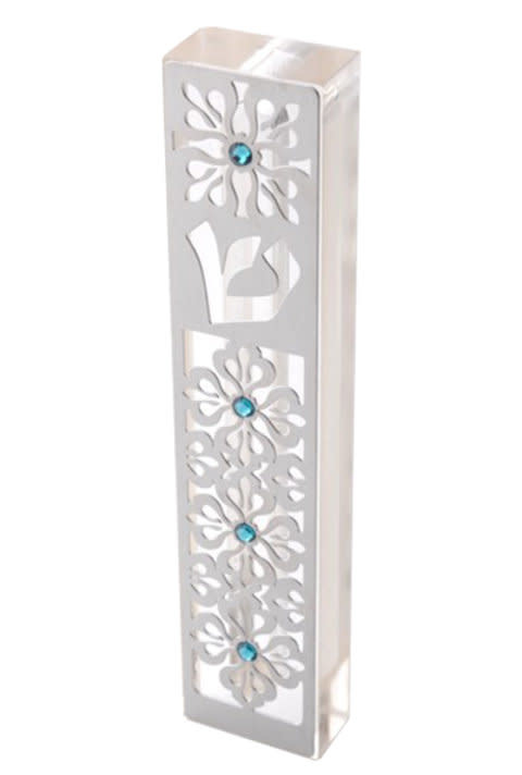 PLASTIC MEZUZAH CASE Rectangle Shape CLEAR SILVER Shin Waterproof Sold In Unit Of 5 Pcs
