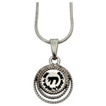 Necklace, Rhodium Plated with Crystals, Chai