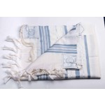 Tallit, Size 70  - Light Blue with Silver