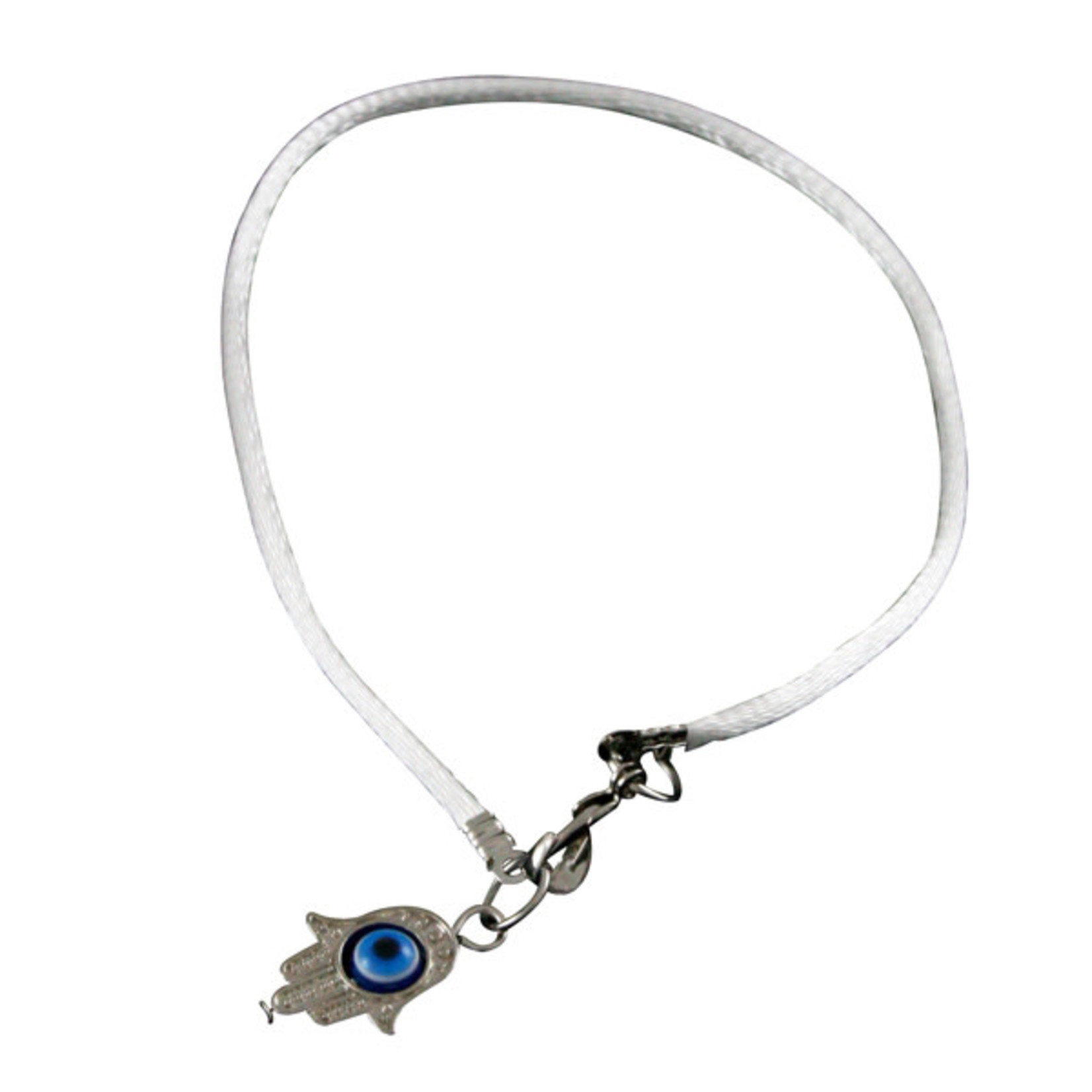 White String Hamsa Bracelet with Eye