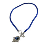 Blue String Hamsa Bracelet with Eye Beads