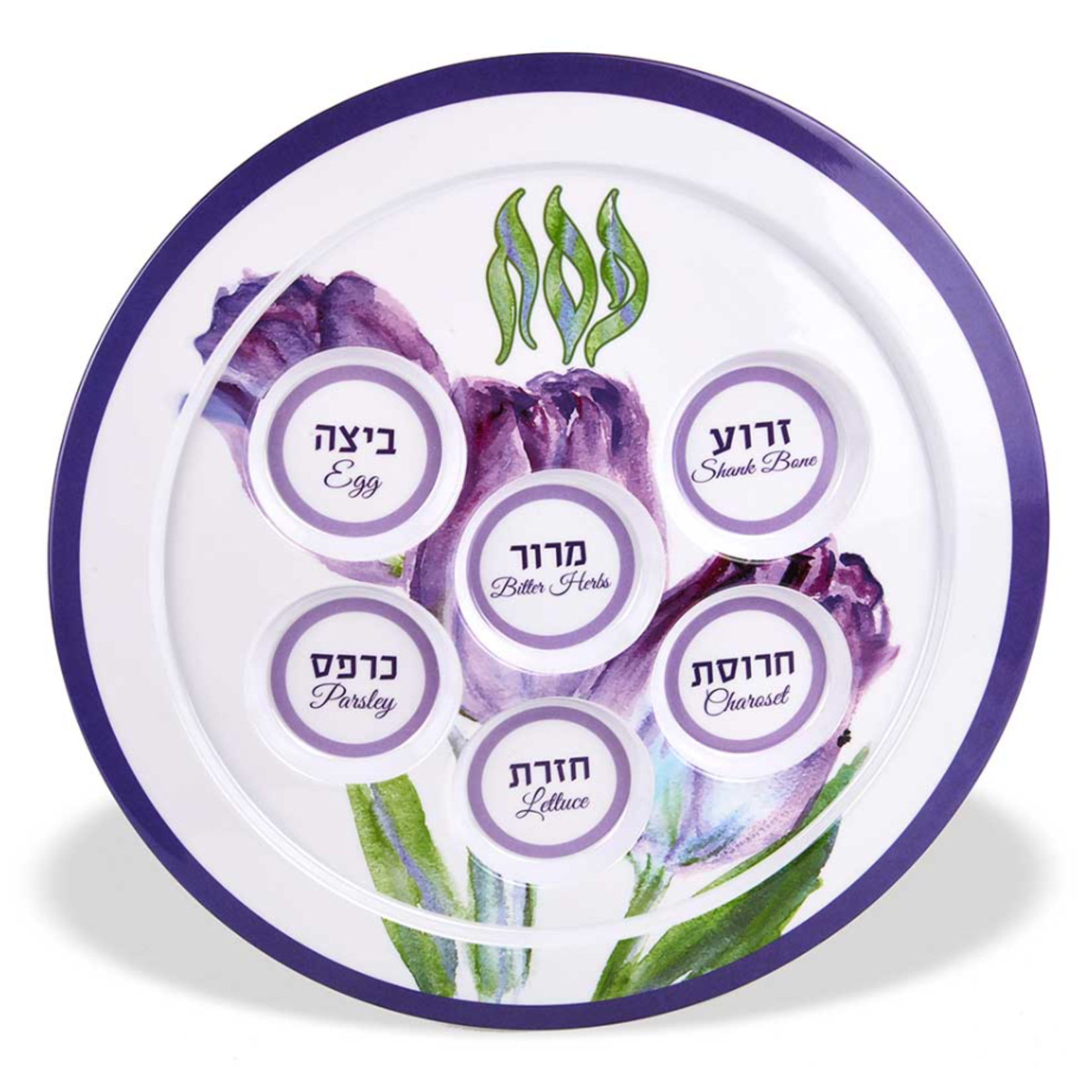 Melamine Seder Plate, Tulip Floral Design