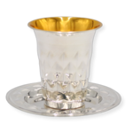 Stainless Steel Kiddush Cup Set, Diamond
