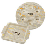 Seder Plate and Matzah Tray Set, Bamboo-Based Melamine