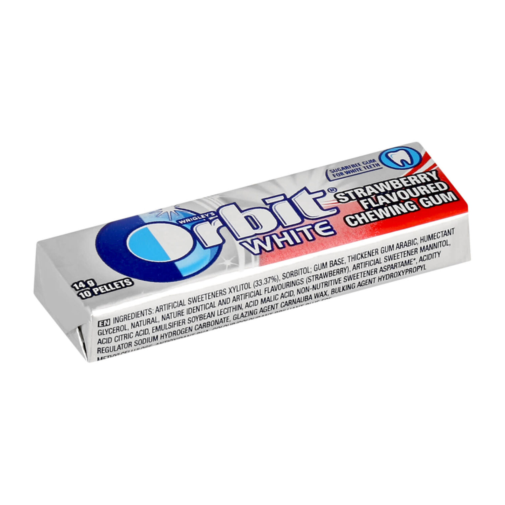 Orbit White Sugarfree Strawberry Gum, 10-Pellet Pack