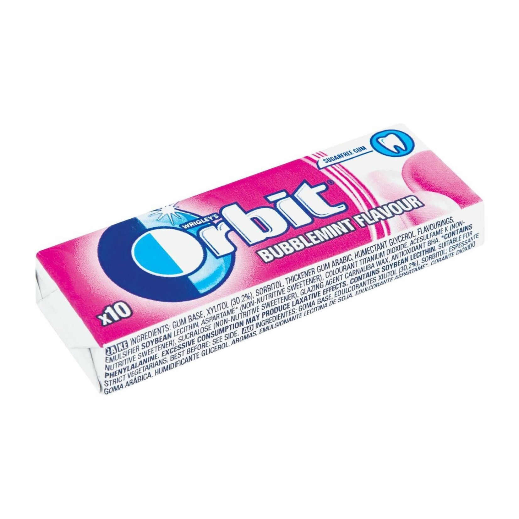 Orbit Sugarfree Bubblemint Gum, 10-Pellet Pack