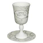 Kiddush Cup with Tray, Ceramic