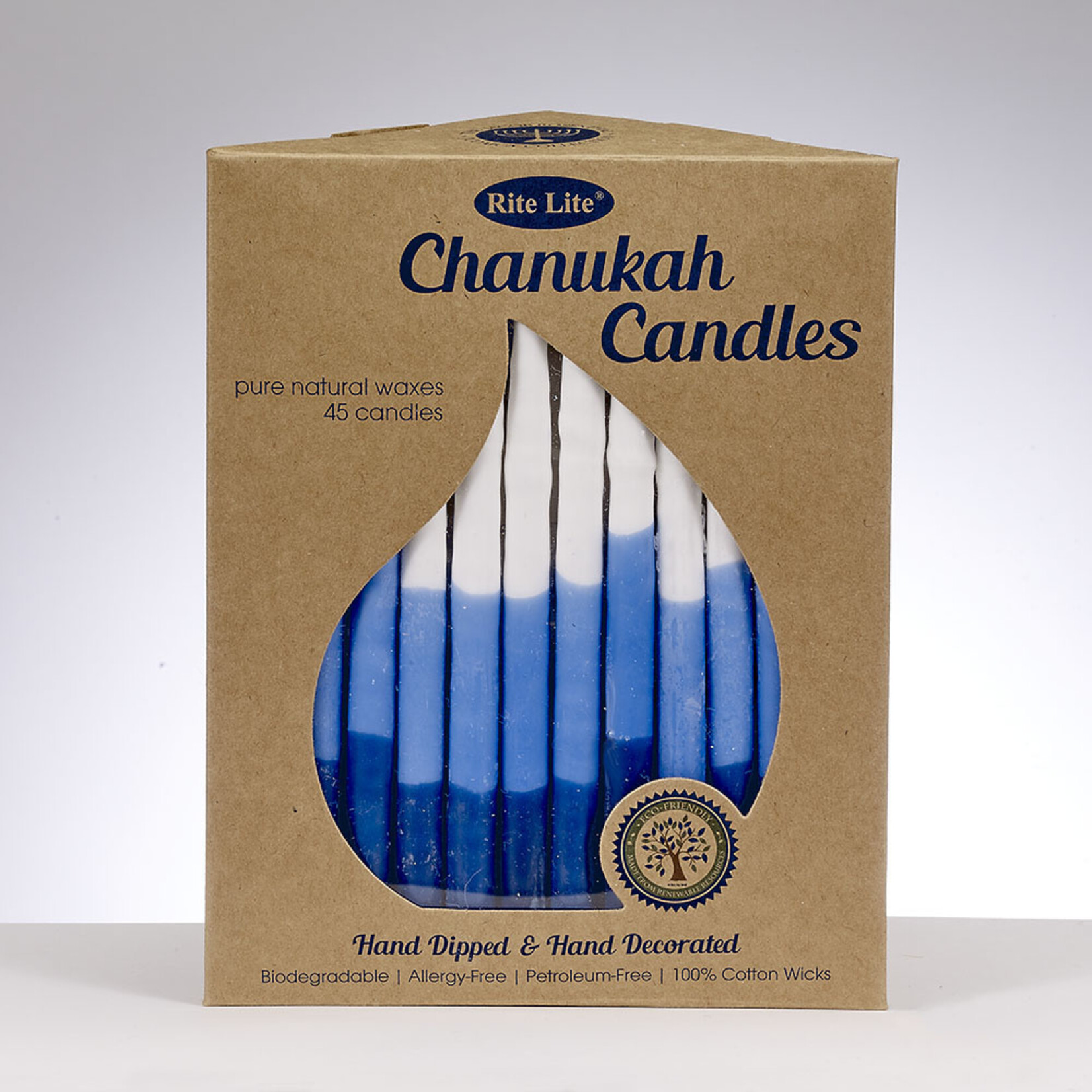Premium Chanukah Candles, Pure Vegetable Wax, 45pcs