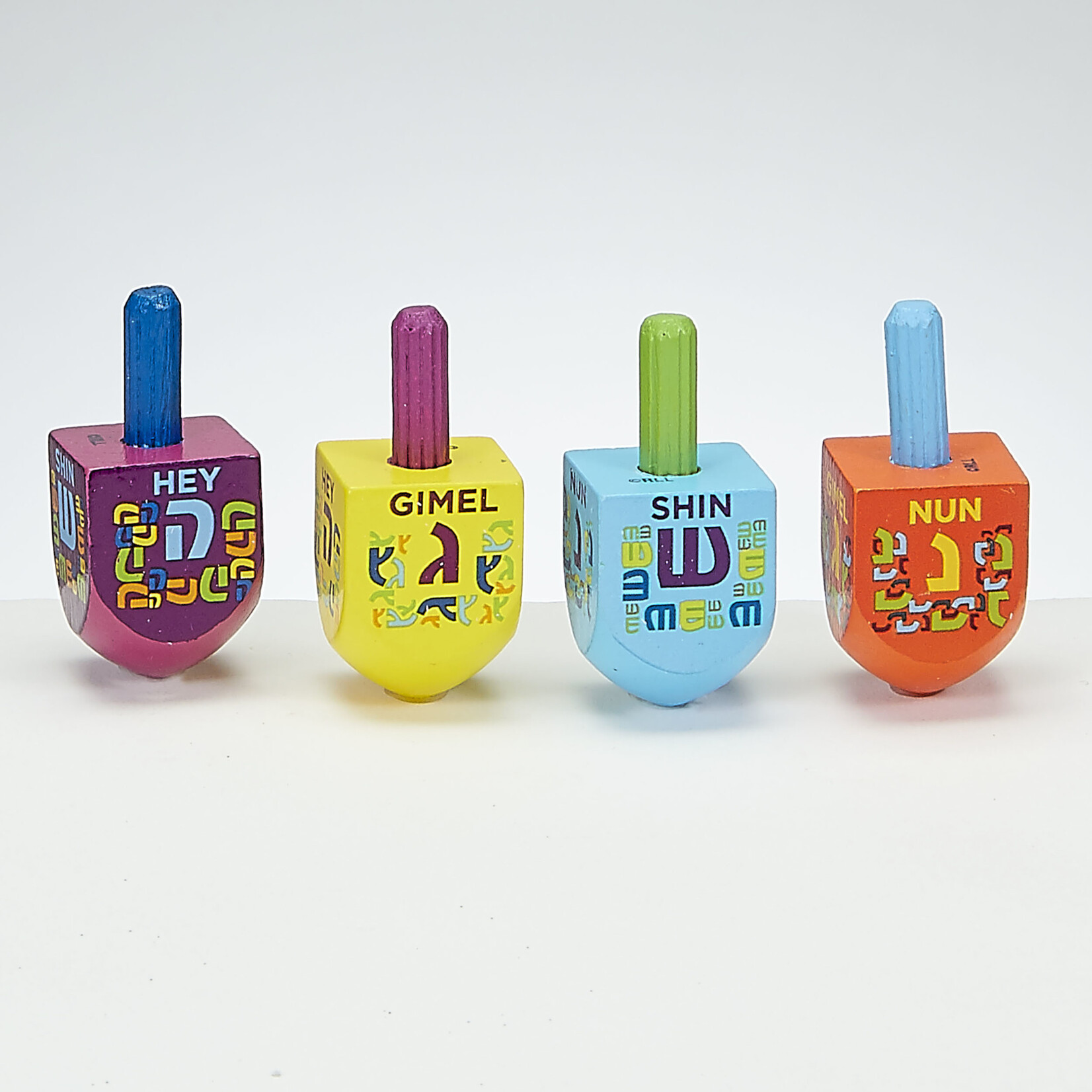 Handpainted Wood Dreidels, 1.5''