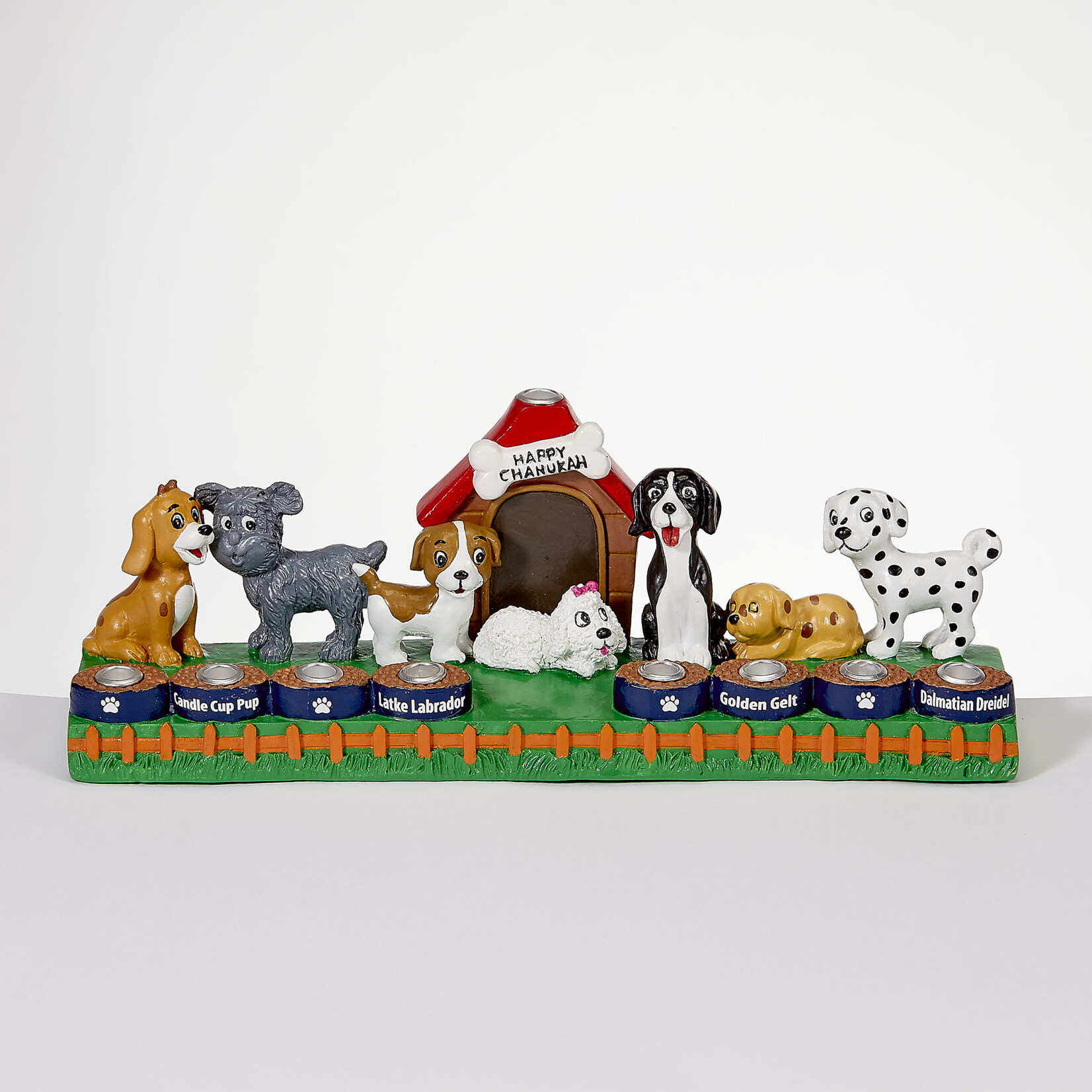 Polyresin Menorah, Dogs Design