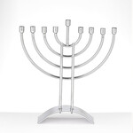 Menorah, Traditional Design, Steel with Chrome Plating