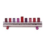 Hammered Aluminum Menorah (pink)
