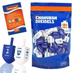 Medium Wooden Dreidels, Blue & White, 100-pack