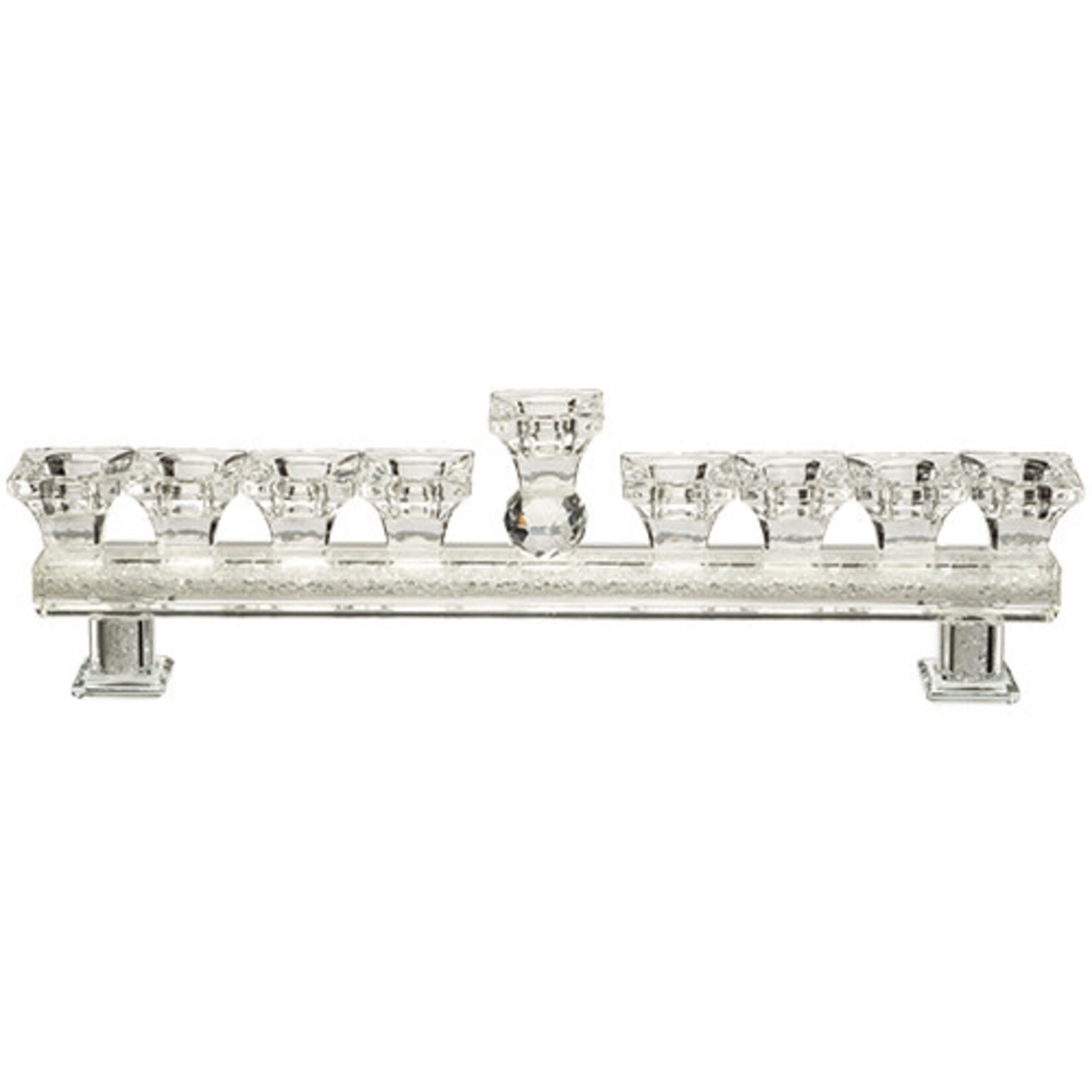 Crystal Menorah with Inlaid Crystals