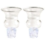 Glass Oil Cups with Silver Trim, 2pcs