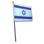 Israel Cloth Flag on Stick, 4''x6''