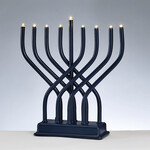 Metal Electric LED Menorah, Navy Blue
