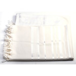 Kids' Tallit, Acrylic, 20'' x 63'', White and silver