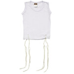 100% Cotton Undershirt-Style Arbah Kanfot (Tzitzit) with Ashkenazi Thin Gauge Machine Made Tzitzit Strings Adult Sizes