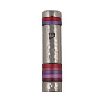 Hammered Aluminum Mezuzah Case, 10cm- Red and Purple Rings