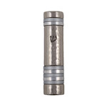 Hammered Aluminum Mezuzah Case, 10cm- Silver and Grey Rings