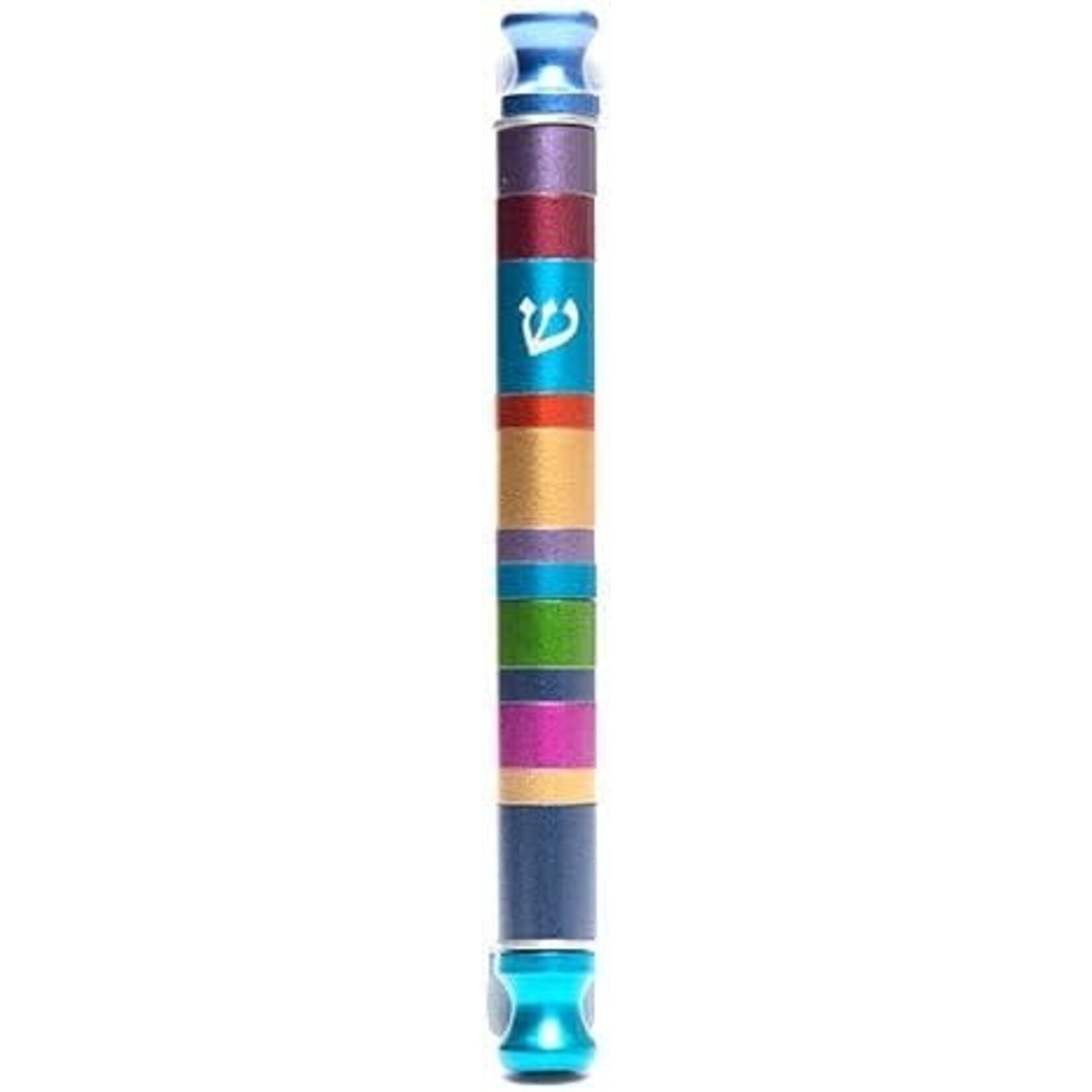 Anodized Aluminum Mezuzah Case, 12cm- Emmanuel Coloured Tones