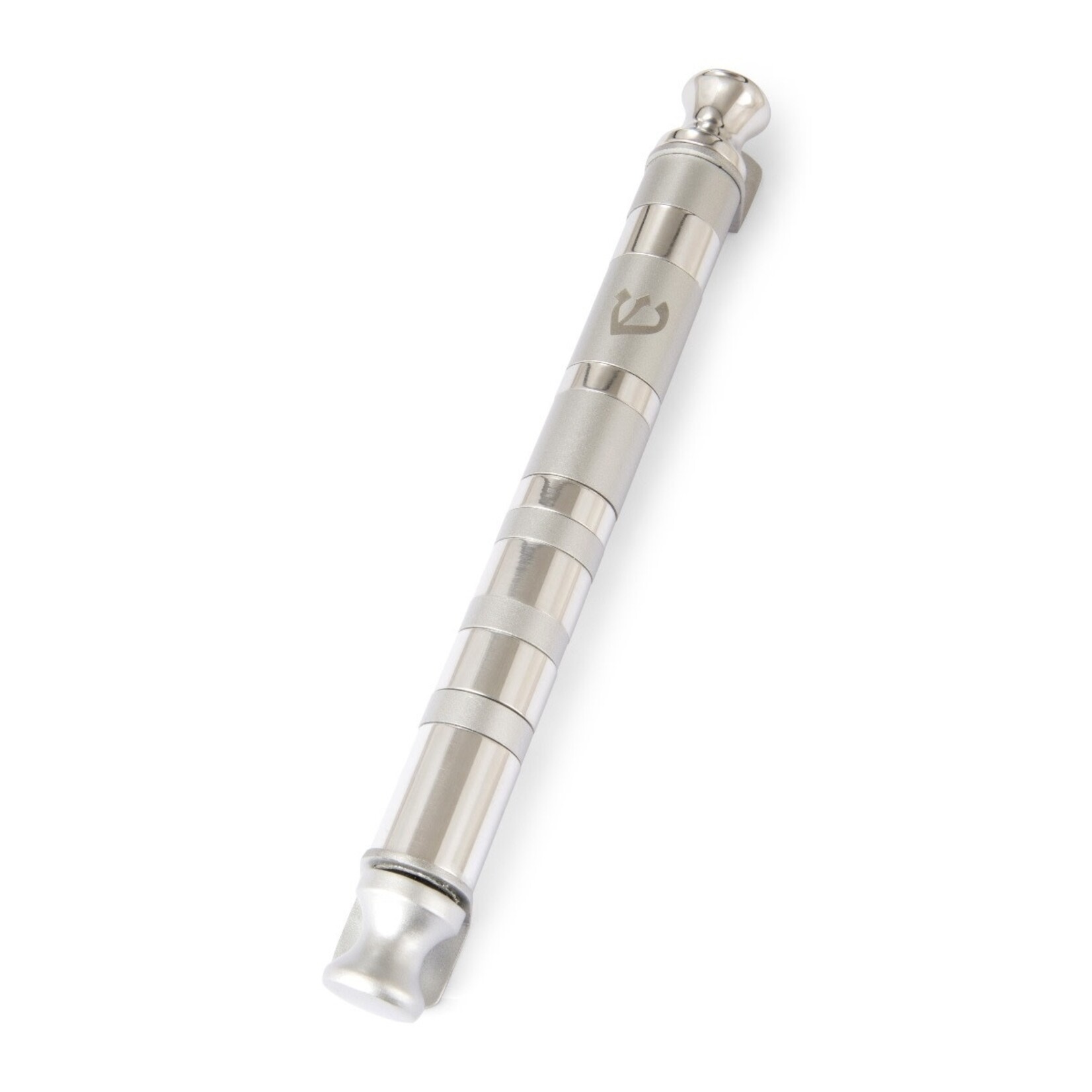Anodized Aluminum Mezuzah Case, 12cm- Emmanuel Silver Tones
