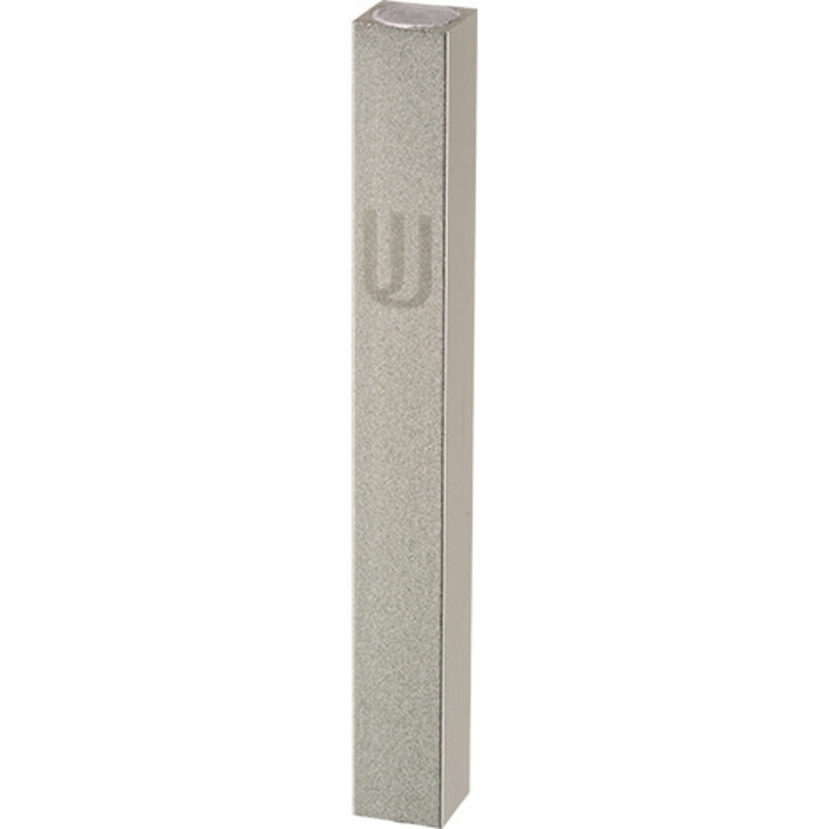 Aluminum Mezuzah Case, Matte Silver, 10cm