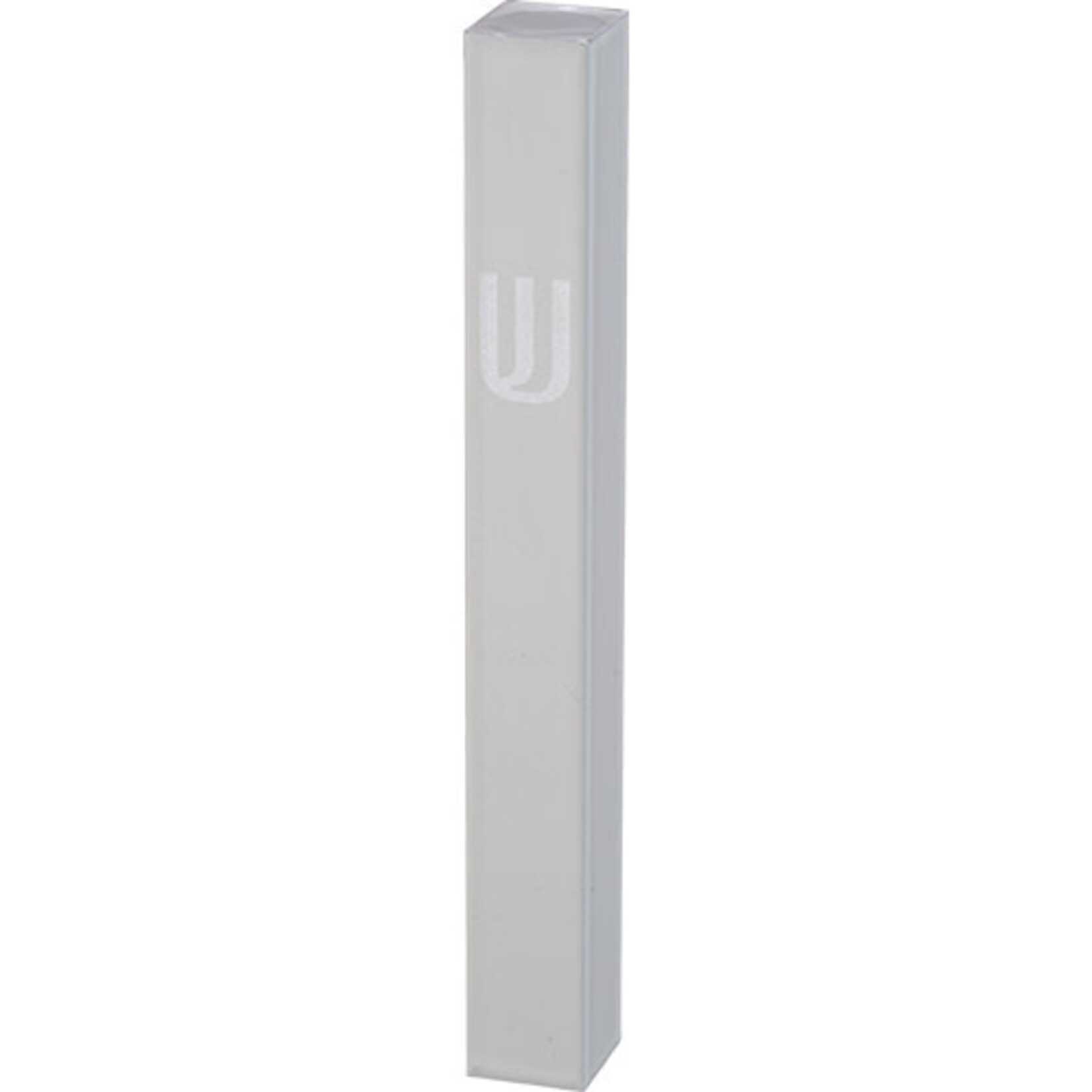 Aluminum Mezuzah Case, White, 10cm
