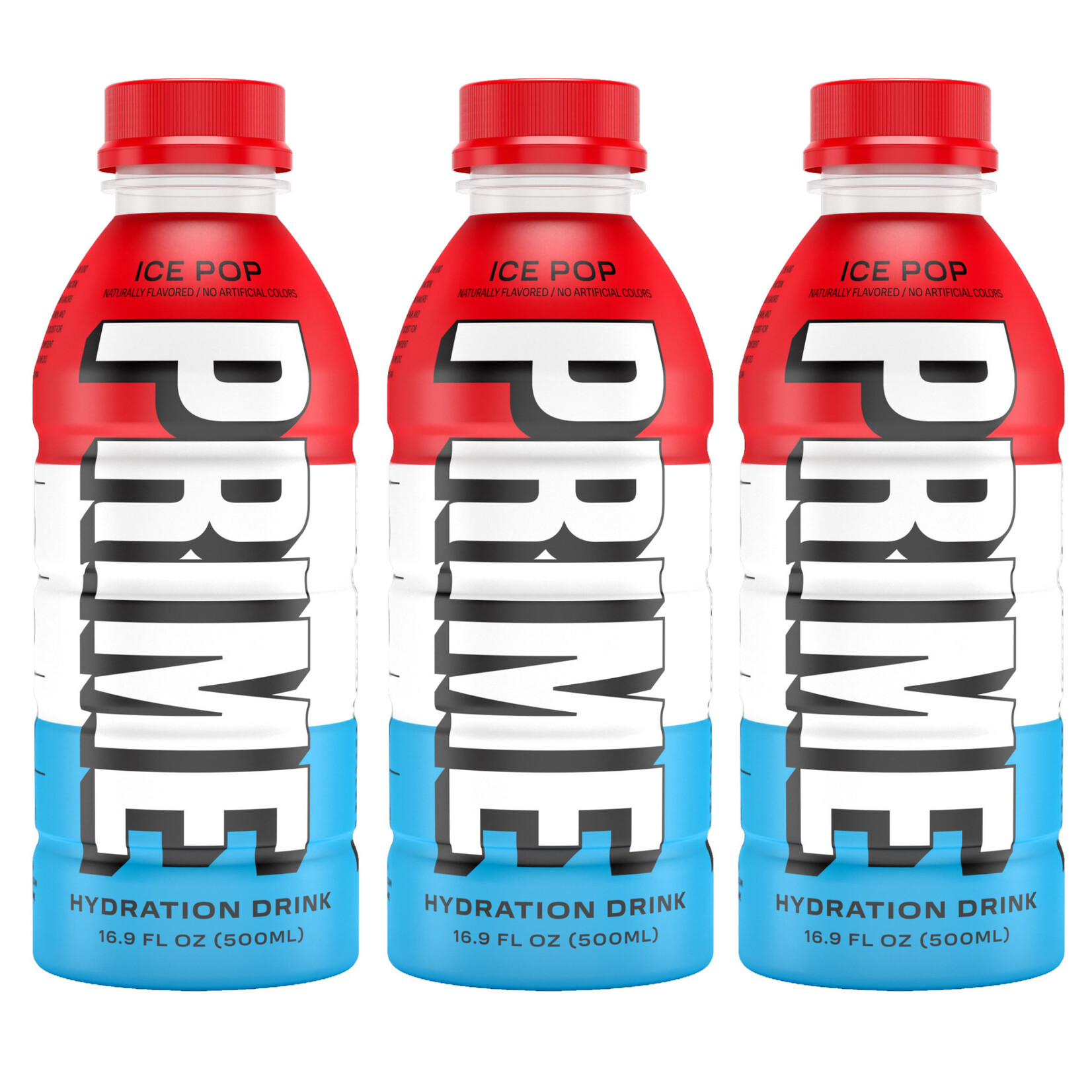 Prime Hydration Drink, 500mL - Ice Pop - 15-Bottle Bulk Pack